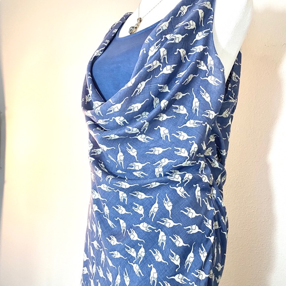 Esley Cat Print Drape Neck Maxi Dress - Picture 5 of 13
